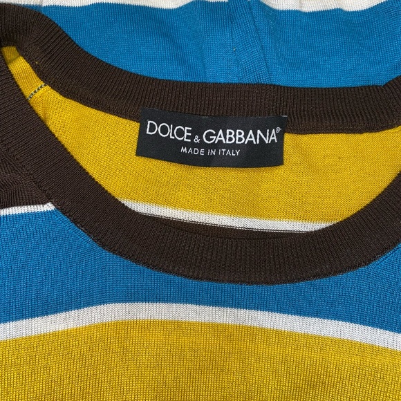 DOLCE & GABBANA 100% Silk Striped Multicolored Pullover Sweater Size 40 (US S) - Picture 10 of 13